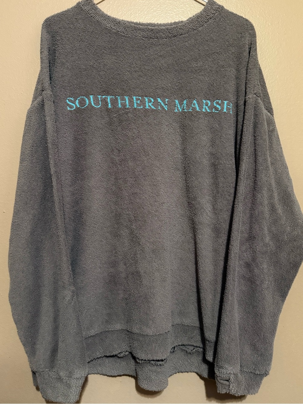 Southern Marsh Charcoal Crewneck with Teal Logo - Women's